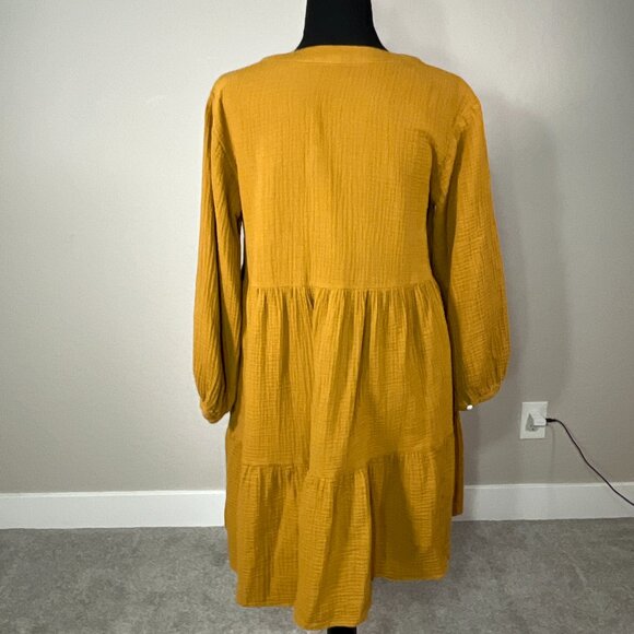 Madewell Lightspun Colette Dress Womens 4 Mini Babydoll Pockets Boho Tiered - Picture 3 of 8